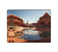 WZYWHJ Tapis de sol antidérapant pour salon, chambre d'enfant, tapis de jeu, 160 x 121,9 cm, motif source d'eau dans le désert