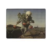 WZYWHJ Tapis de sol antidérapant pour salon, chambre d'enfant, tapis de jeu, 160 x 121,9 cm, motif squelette tirant des carottes