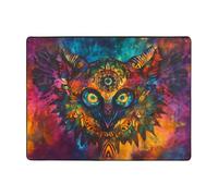 WZYWHJ Tapis de sol antidérapant pour salon, chambre d'enfant, tapis de jeu, 160 x 121,9 cm, motif tête de chat tie-dyed, image totem