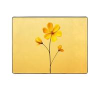 WZYWHJ Tapis de sol antidérapant pour salon, chambre d'enfant, tapis de jeu, 160 x 121,9 cm, petite image de fleur jaune