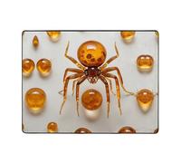 WZYWHJ Tapis de sol antidérapant pour salon, chambre d'enfant, tapis de jeu, 160 x 122 cm, ambré, fossile d'araignée