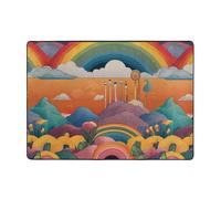 WZYWHJ Tapis de sol antidérapant pour salon, chambre d'enfant, tapis de jeu, 203,2 x 147,3 cm, image arc-en-ciel étrange