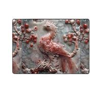 WZYWHJ Tapis de sol antidérapant pour salon, chambre d'enfant, tapis de jeu, 203,2 x 147,3 cm, image d'oiseau jade