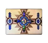 WZYWHJ Tapis de sol antidérapant pour salon, chambre d'enfant, tapis de jeu, 203,2 x 147,3 cm, impression de peinture aborigène