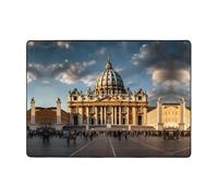 WZYWHJ Tapis de sol antidérapant pour salon, chambre d'enfant, tapis de jeu, 203,2 x 147,3 cm, imprimé basilique Saint-Pierre