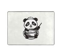 WZYWHJ Tapis de sol antidérapant pour salon, chambre d'enfant, tapis de jeu, 203,2 x 147,3 cm, imprimé bébé panda mangeant de la nourriture