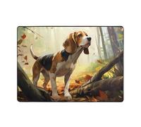 WZYWHJ Tapis de sol antidérapant pour salon, chambre d'enfant, tapis de jeu, 203,2 x 147,3 cm, imprimé beagle apprivoisé