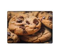 WZYWHJ Tapis de sol antidérapant pour salon, chambre d'enfant, tapis de jeu, 203,2 x 147,3 cm, imprimé biscuits aux éclats de chocolat
