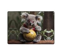 WZYWHJ Tapis de sol antidérapant pour salon, chambre d'enfant, tapis de jeu, 203,2 x 147,3 cm, imprimé koala coquin