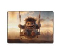 WZYWHJ Tapis de sol antidérapant pour salon, chambre d'enfant, tapis de jeu, 203,2 x 147,3 cm, imprimé Le petit monstre sur la balançoire