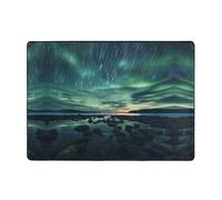 WZYWHJ Tapis de sol antidérapant pour salon, chambre d'enfant, tapis de jeu, 203,2 x 147,3 cm, imprimé mer sous l'aurore boréale