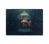 WZYWHJ Tapis de sol antidérapant pour salon, chambre d'enfant, tapis de jeu, 203,2 x 147,3 cm, imprimé poisson rouge piégé