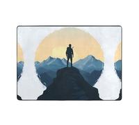WZYWHJ Tapis de sol antidérapant pour salon, chambre d'enfant, tapis de jeu, 203,2 x 147,3 cm, imprimés conquérir la montagne