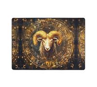 WZYWHJ Tapis de sol antidérapant pour salon, chambre d'enfant, tapis de jeu, 203,2 x 147,3 cm, imprimés d'horoscope du Bélier