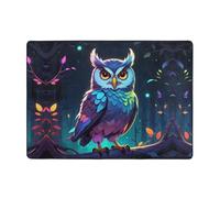 WZYWHJ Tapis de sol antidérapant pour salon, chambre d'enfant, tapis de jeu, 203,2 x 147,3 cm, imprimés hiboux phosphorescents