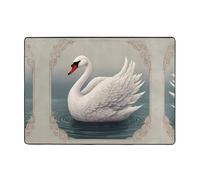WZYWHJ Tapis de sol antidérapant pour salon, chambre d'enfant, tapis de jeu, 203,2 x 147,3 cm, jolis imprimés cygnes