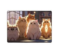 WZYWHJ Tapis de sol antidérapant pour salon, chambre d'enfant, tapis de jeu, 203,2 x 147,3 cm, jolis imprimés chatons