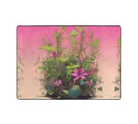 WZYWHJ Tapis de sol antidérapant pour salon, chambre d'enfant, tapis de jeu, 203,2 x 147,3 cm, motif groupe de plantes Piranha