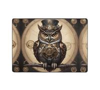WZYWHJ Tapis de sol antidérapant pour salon, chambre d'enfant, tapis de jeu, 203,2 x 147,3 cm, motif hibou steampunk