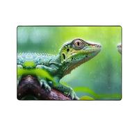 WZYWHJ Tapis de sol antidérapant pour salon, chambre d'enfant, tapis de jeu, 203,2 x 147,3 cm, motif lézard gros plan