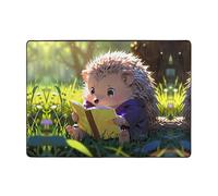 WZYWHJ Tapis de sol antidérapant pour salon, chambre d'enfant, tapis de jeu, 203,2 x 147,3 cm, motif petit hérisson pour lire une image