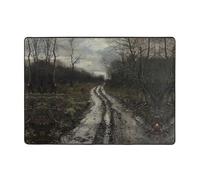 WZYWHJ Tapis de sol antidérapant pour salon, chambre d'enfant, tapis de jeu, 203,2 x 147,3 cm, motif route boueuse après la pluie