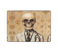WZYWHJ Tapis de sol antidérapant pour salon, chambre d'enfant, tapis de jeu, 203,2 x 147,3 cm, motif tête de mort, expérience, docteur