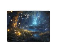 WZYWHJ Tapis de sol antidérapant pour salon, chambre d'enfant, tapis de jeu, 203,2 x 147,3 cm, motifs papillons dans les contes de fées