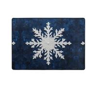 WZYWHJ Tapis de sol antidérapant pour salon, chambre d'enfant, tapis de jeu, 203,2 x 147,3 cm, peinture à l'huile style flocons de neige imprimés