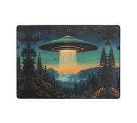 WZYWHJ Tapis de sol antidérapant pour salon, chambre d'enfant, tapis de jeu, 203,2 x 147,3 cm, superbe imprimé OVNI