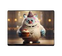 WZYWHJ Tapis de sol antidérapant pour salon, chambre d'enfant, tapis de jeu imprimé The Little Monster tenant le gâteau, 160 x 121,9 cm
