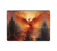 WZYWHJ Tapis de sol antidérapant pour salon, chambre d'enfant, tapis de jeu imprimé The Phoenix Reborn in Fire 203,2 x 147,3 cm
