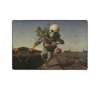 WZYWHJ Tapis de sol antidérapant squelette tirant des carottes Impression douce et confortable bonne absorption d'eau Taille Nom pour salon et balcon