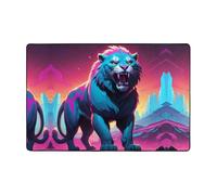 WZYWHJ Tapis de sol antidérapant Synthwave Motif dents de sabre doux et confortable Bonne absorption d'eau Taille Nom pour salon et balcon