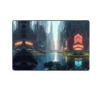 WZYWHJ Tapis de sol antidérapant The City on the Water Prints doux et confortable bonne absorption de l'eau. Nom pour salon et balcon