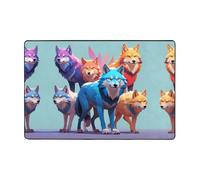 WZYWHJ Tapis de sol antidérapant Unity Wolf Pack Motif doux et confortable Bonne absorption de l'eau Taille Nom pour salon et balcon