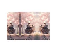 WZYWHJ Tapis de sol antidérapant vieux train à vapeur Impression douce et confortable bonne absorption d'eau Taille Nom pour salon et balcon