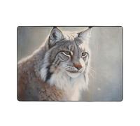 WZYWHJ Tapis de sol, tapis de sol antidérapant, tapis de jeu pour chambre d'enfant, tapis de jeu, 203,2 x 147,3 cm, impression Canada Lynx