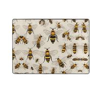 WZYWHJ Tapis de sol, tapis de sol, tapis de couloir antidérapant, tapis de jeu, tapis de jeu, 203,2 x 147,3 cm, motif groupe miel