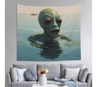WZYWHJ Tapisserie décorative d'intérieur imprimée Alien nageur 152,4 x 129,5 cm : douce, de qualité et légère, convient pour les tapisseries murales