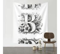 WZYWHJ Tapisserie décorative imprimée lettre B artistique 152,4 x 129,5 cm Convient pour décoration murale, dortoir