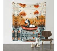 WZYWHJ Tapisserie décorative imprimée Petit zèbre sur le bateau 152,4 x 129,5 cm Convient pour décoration murale, dortoir