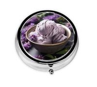 WZYWHJ Taro Boîte de rangement circulaire pour médicaments avec compartiments Motif crème glacée