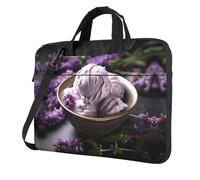 WZYWHJ Taro Ice Cream Printing Ultra-Thin Portable Single Shoulder Laptop Bag Computer Accessories Soft Shockproof for Laptops, Noir , 15.6 inch