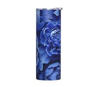 WZYWHJ Tasse en acier inoxydable de 591 ml - Tasse écologique de qualité avec couvercle hermétique et effet isolant sans accessoires - Belles pivoines imprimées