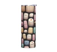 WZYWHJ Tasse en acier inoxydable de 591 ml - Tasse écologique de qualité avec couvercle hermétique et effet d'isolation sans accessoires Motif barbe à papa coloré