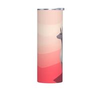 WZYWHJ Tasse en acier inoxydable de qualité avec couvercle hermétique et effet isolant sans accessoires Motif animaux qui détournent le regard