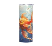 WZYWHJ Tasse en acier inoxydable de qualité avec couvercle hermétique et effet isolant sans accessoires Motif poissons rouges 591 ml