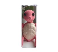 WZYWHJ Tasse en acier inoxydable de qualité avec couvercle hermétique et effet isolant sans accessoires Motif poupée tortue rose 591 ml
