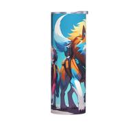 WZYWHJ Tasse en acier inoxydable de qualité avec couvercle hermétique et effet isolant sans accessoires Cyber Wolf Pack Prints 591 ml